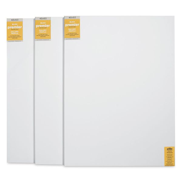 blick Blick Premier Stretched Cotton Canvas - Gallery Profile Splined 48" x 60" Pkg of 3