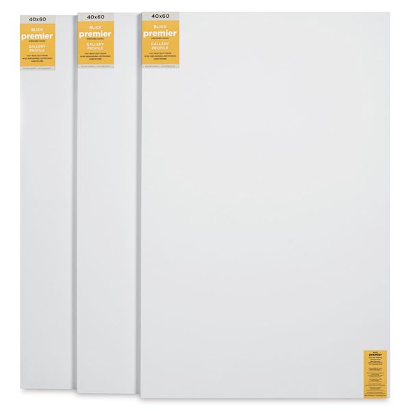 blick Blick Premier Stretched Cotton Canvas - Gallery Profile Splined 40" x 60" Pkg of 3