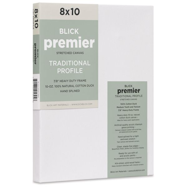 Blick Blick Premier Stretched Cotton Canvas - Traditional Profile Splined 8" X 10"