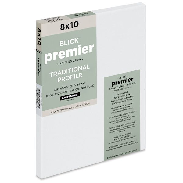 Blick Blick Premier Stretched Cotton Canvas - Traditional Profile Back-Stapled 8" X 10"