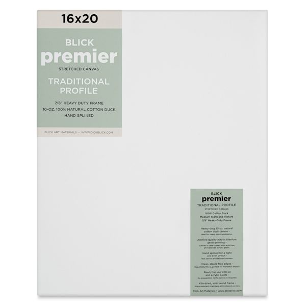 blick Blick Premier Stretched Cotton Canvas - Traditional Profile Splined 16" x 20"