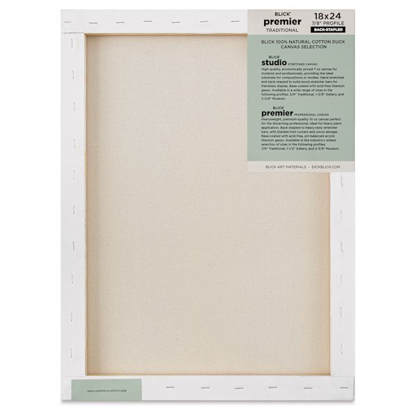 Blick Blick Premier Stretched Cotton Canvas - Traditional Profile Back-Stapled 18" X 24"