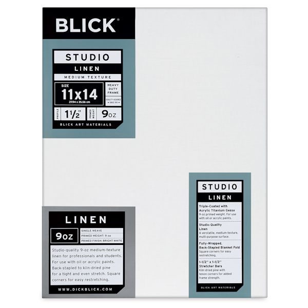 blick Blick Studio Linen Stretched Canvas - 11" x 14" Gallery 1-1/2" Profile