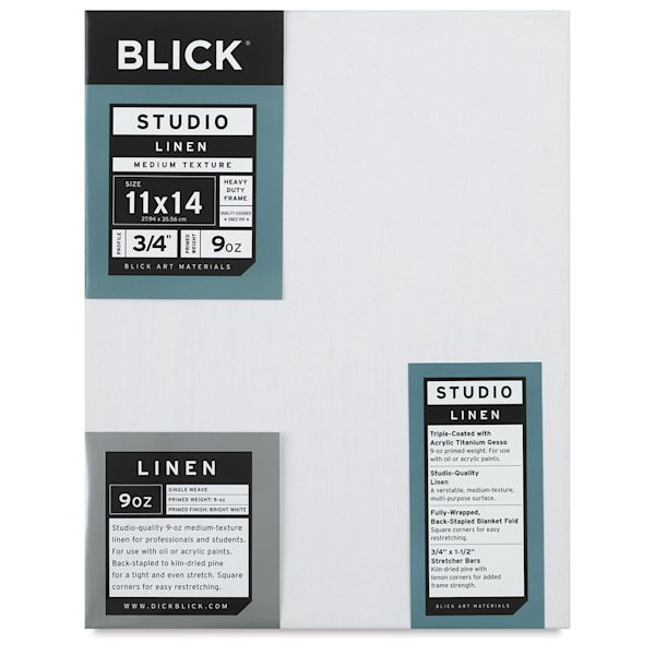 blick Blick Studio Linen Stretched Canvas - 11" x 14" Traditional 3/4" Profile