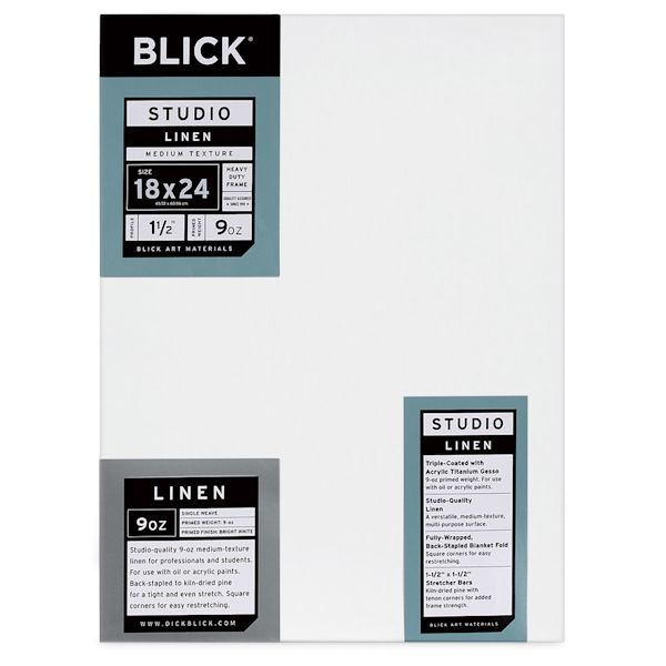 blick Blick Studio Linen Stretched Canvas - 18" x 24" Gallery 1-1/2" Profile