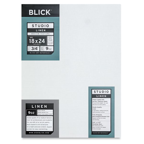 blick Blick Studio Linen Stretched Canvas - 18" x 24" Traditional 3/4" Profile