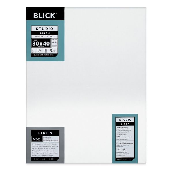 blick Blick Studio Linen Stretched Canvas - 30" x 40" Gallery 1-1/2" Profile
