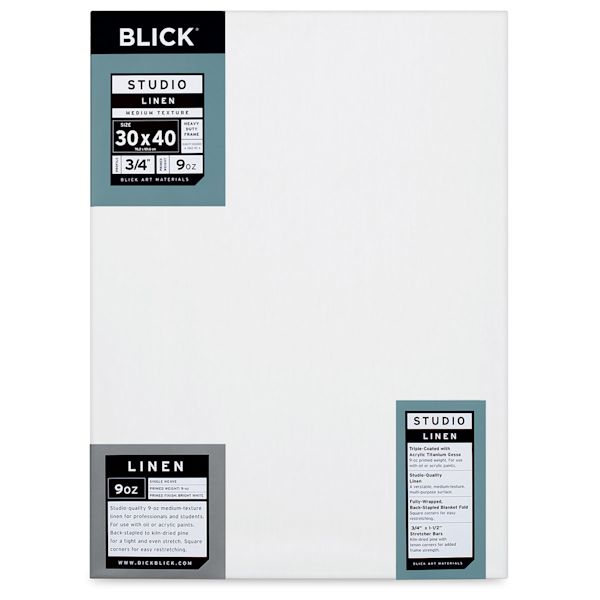 blick Blick Studio Linen Stretched Canvas - 30" x 40" Traditional 3/4" Profile