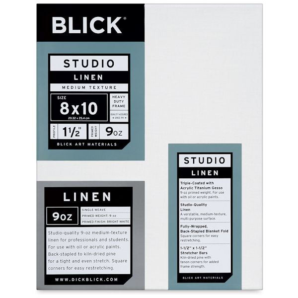 blick Blick Studio Linen Stretched Canvas - 8" x 10" Gallery 1-1/2" Profile