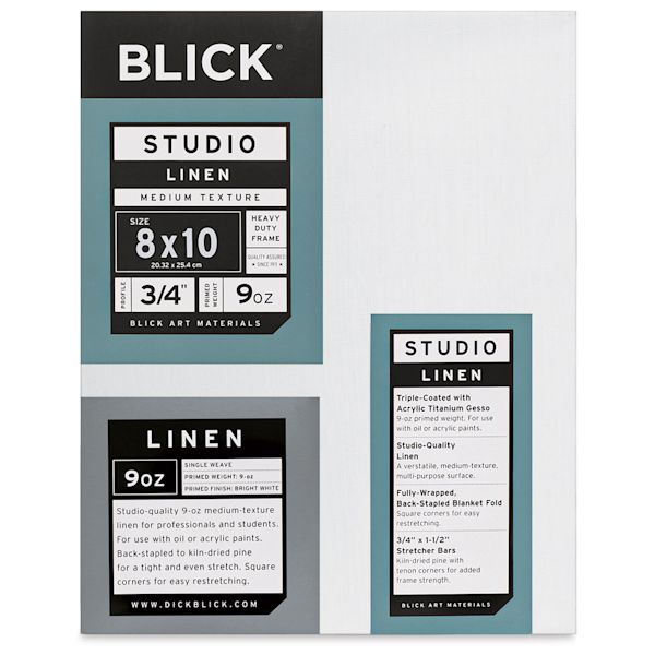 blick Blick Studio Linen Stretched Canvas - 8" x 10" Traditional 3/4" Profile