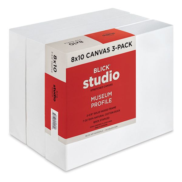Blick Blick Studio Stretched Cotton Canvas - Museum Profile 8" X 10" Pkg Of 3
