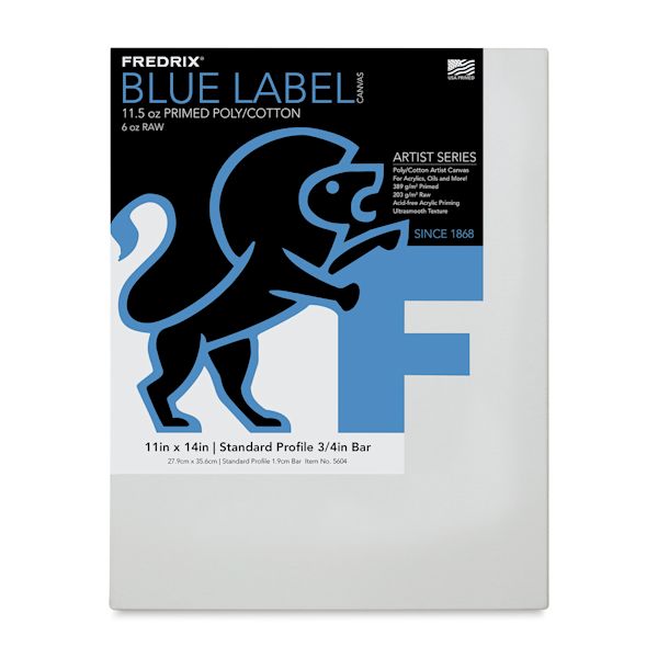 blick Fredrix Blue Label Cotton Canvas - 11" x 14" 3/4" Profile
