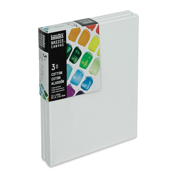 Blick Liquitex Basics Stretched Cotton Canvas Pack - 11" X 14" Pkg Of 3