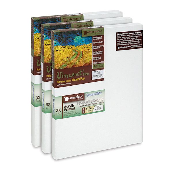 blick Masterpiece Vincent Pro Sausalito Cotton Canvas - Value Pack of 3 11" x 14"