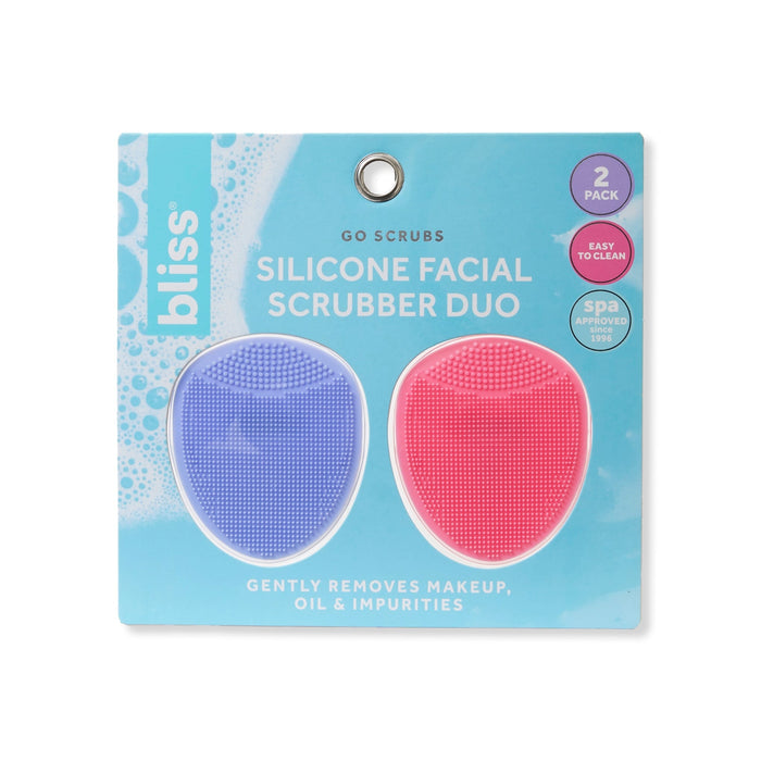 bliss Go Scrubs Facial Scrubber Duo-Purple/Pink