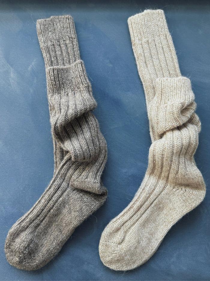 Bliss And Mischief Tall Ribbed Sweater Sock Ecru