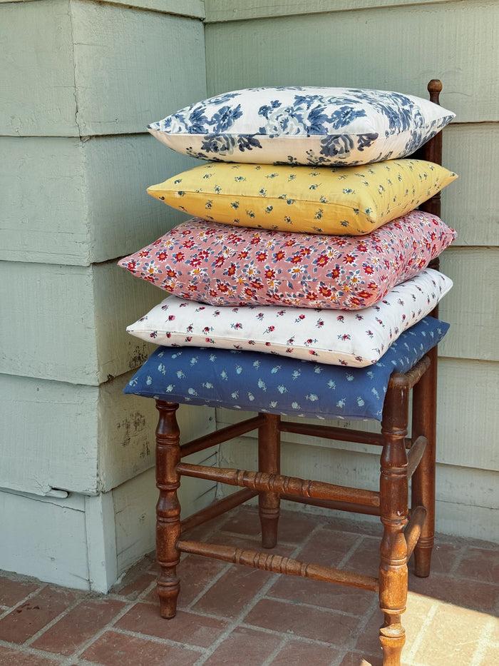 Bliss And Mischief Throw Pillow Ditsy Rose Straw