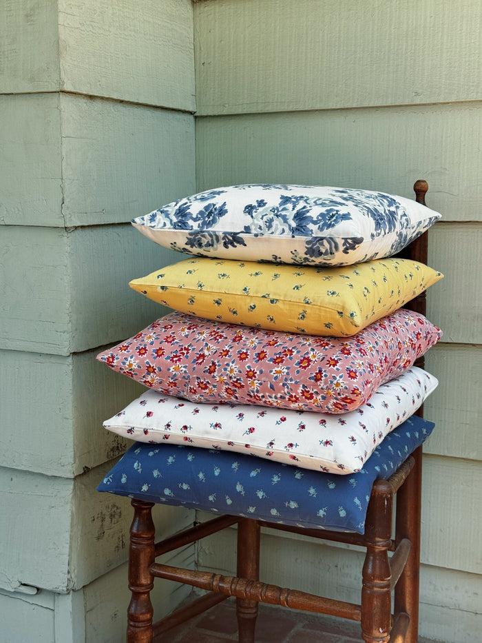 bliss and mischief Throw Pillow Market Blue