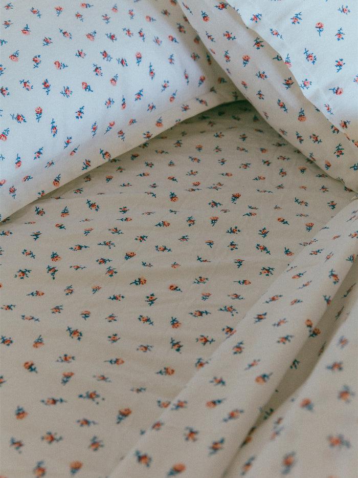 bliss and mischief Fitted Sheet in Baby Rose Gardenia