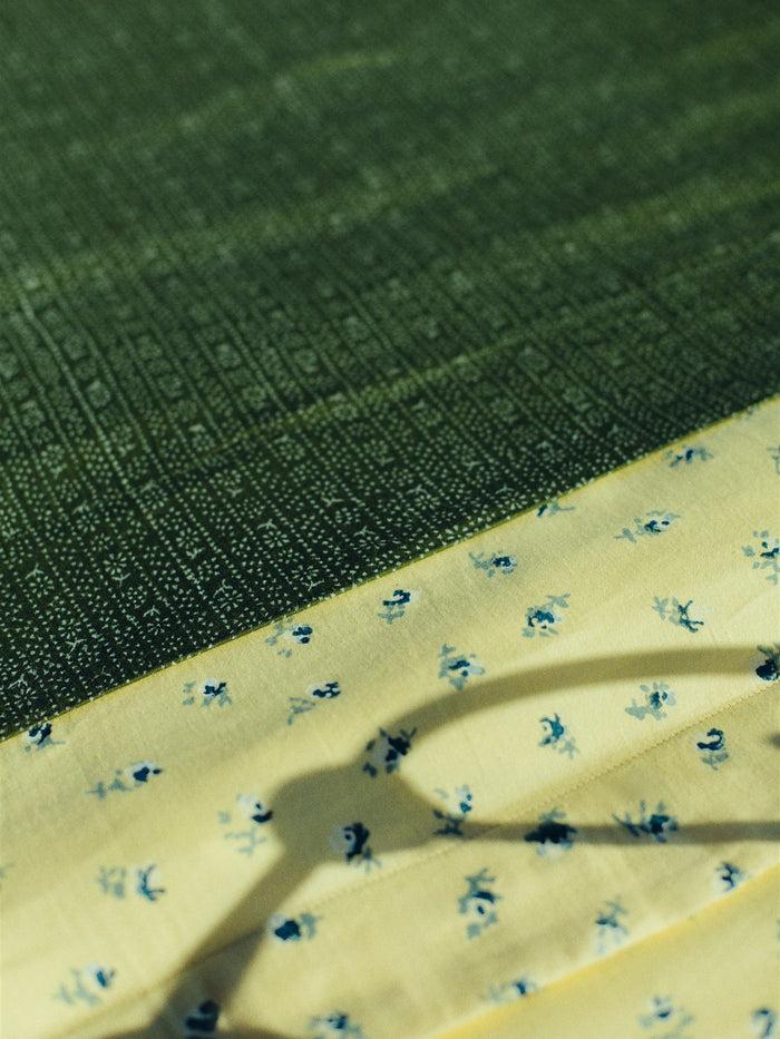 Bliss And Mischief Fitted Sheet In Calico Stripe Moss