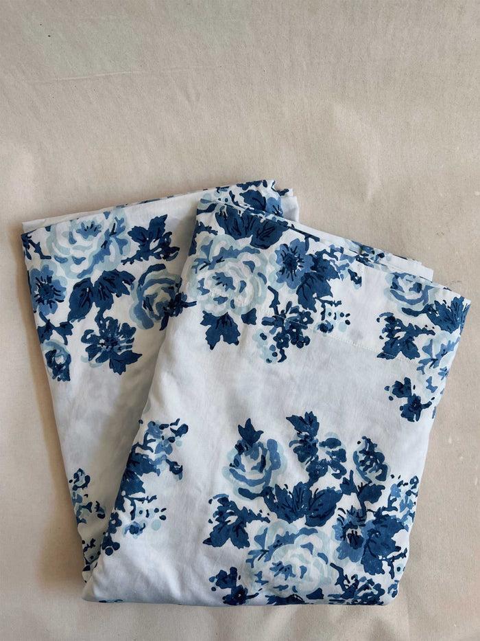 Bliss And Mischief Flat Sheet In Blossom Market Blue