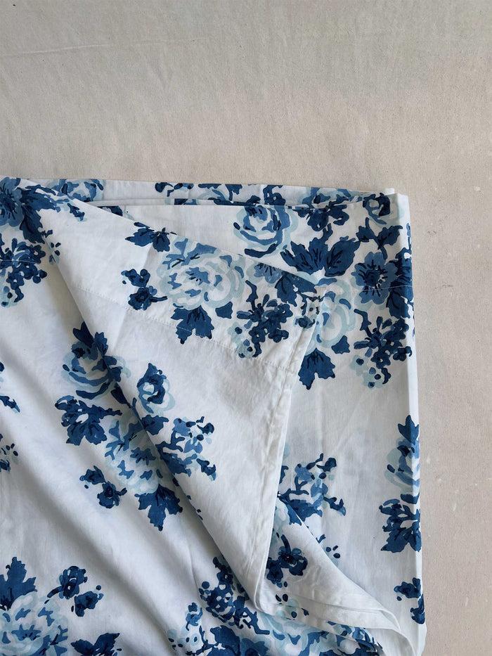 bliss and mischief Flat Sheet in Blossom Market Blue