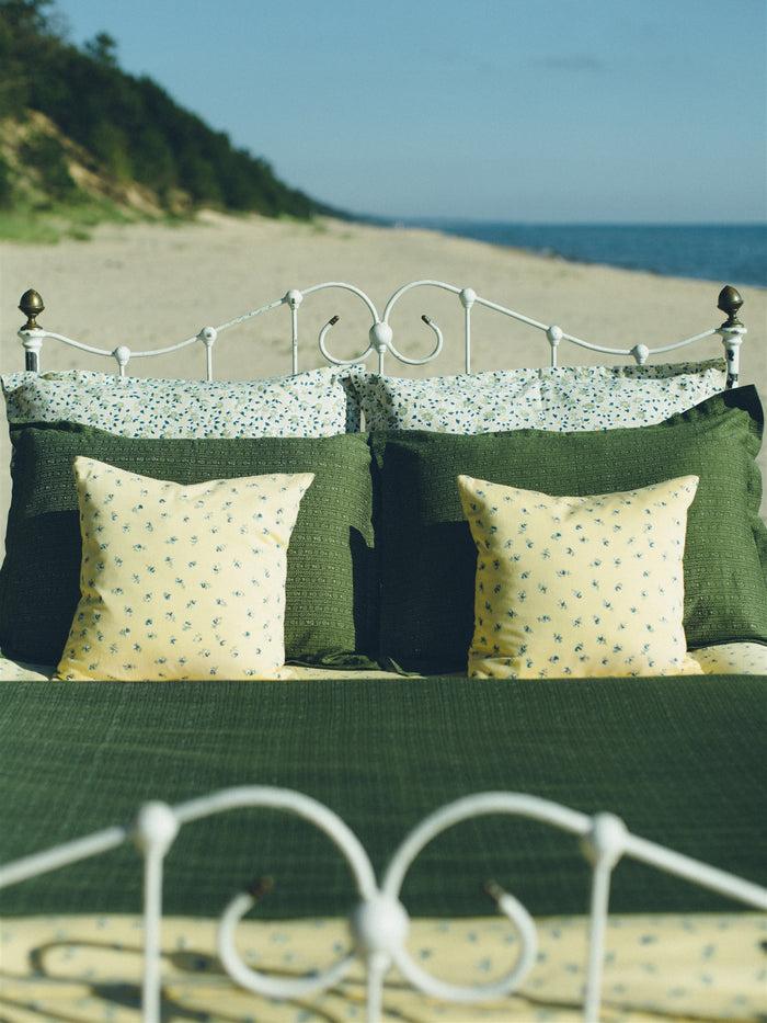 Bliss And Mischief Flat Sheet In Calico Stripe Moss