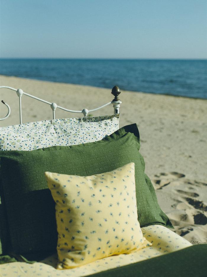 bliss and mischief Set of 2 Pillow Case Shams Calico Stripe Moss