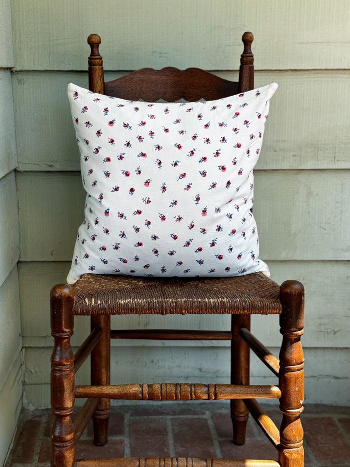 bliss and mischief Throw Pillow Ditsy Rose Gardenia