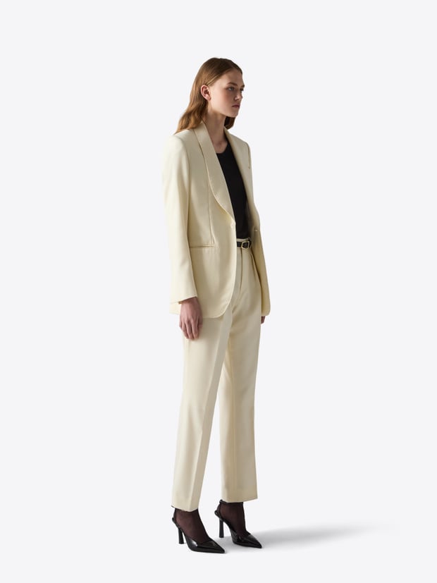 Blk Dnm BLAZER 52 CREAM FLANNEL