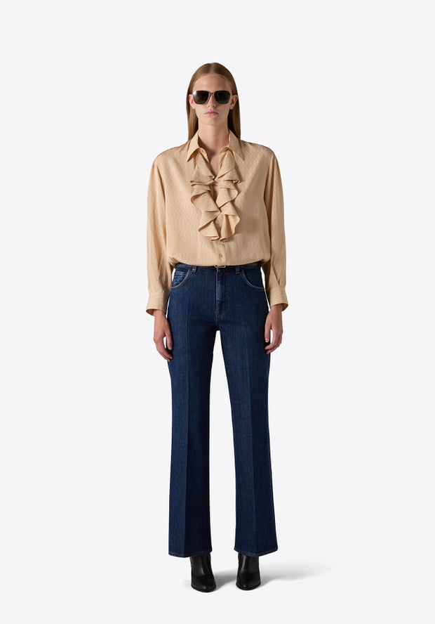 blk dnm BLOUSE 04 BEIGE JACQUARD