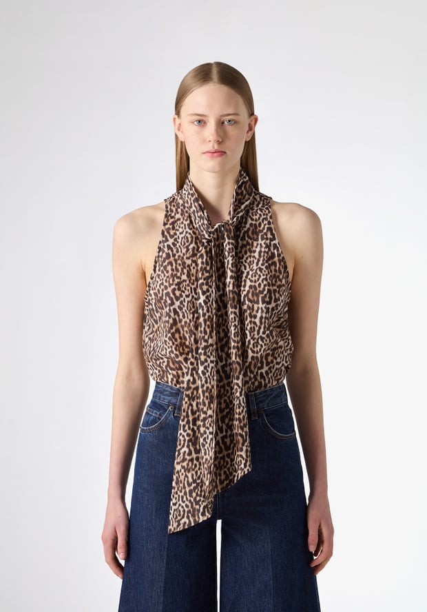 Blk Dnm BLOUSE 106 BROWN LEO
