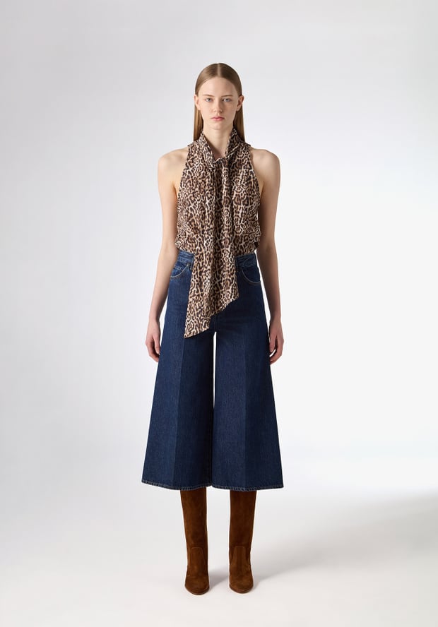 blk dnm BLOUSE 106 BROWN LEO