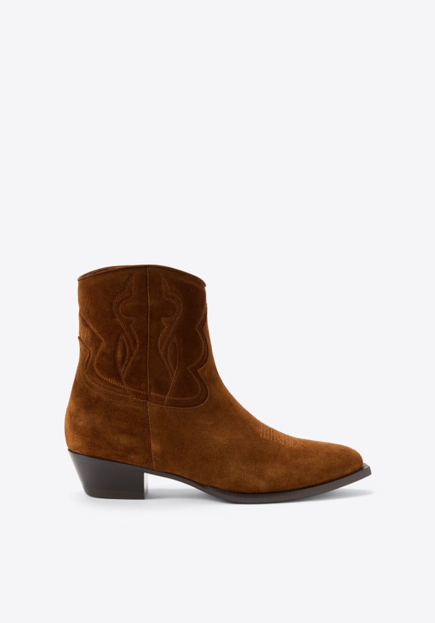 blk dnm BOOT 01 BROWN SUEDE