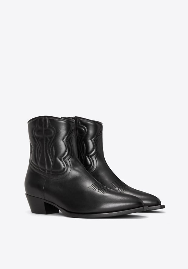 Blk Dnm BOOT 01 EMBROIDERED CALF