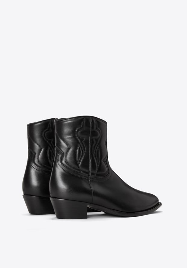 Blk Dnm BOOT 01 EMBROIDERED CALF