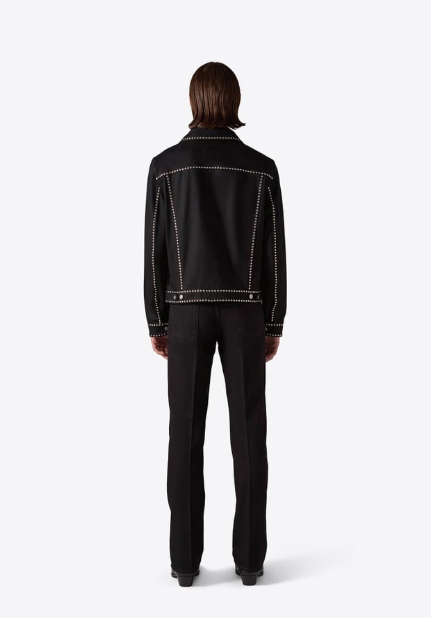 Blk Dnm DENIM JACKET 75 BLACK STUDDED