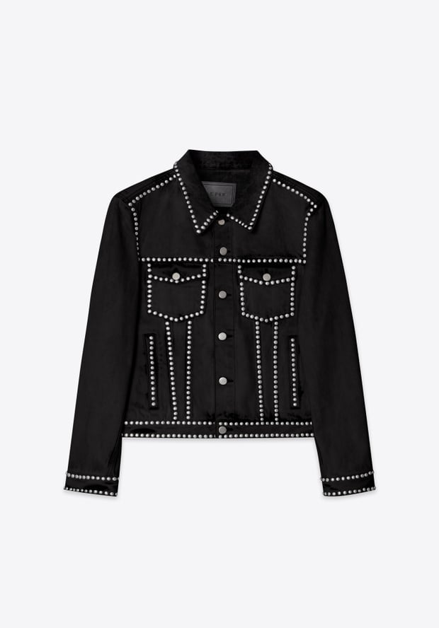 Blk Dnm DENIM JACKET 75 BLACK STUDDED