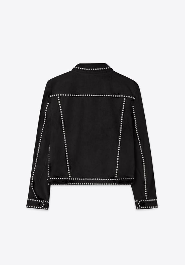 Blk Dnm DENIM JACKET 75 BLACK STUDDED