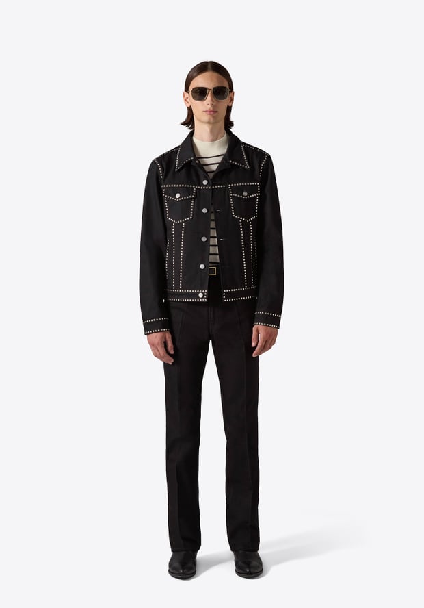 blk dnm DENIM JACKET 75 BLACK STUDDED