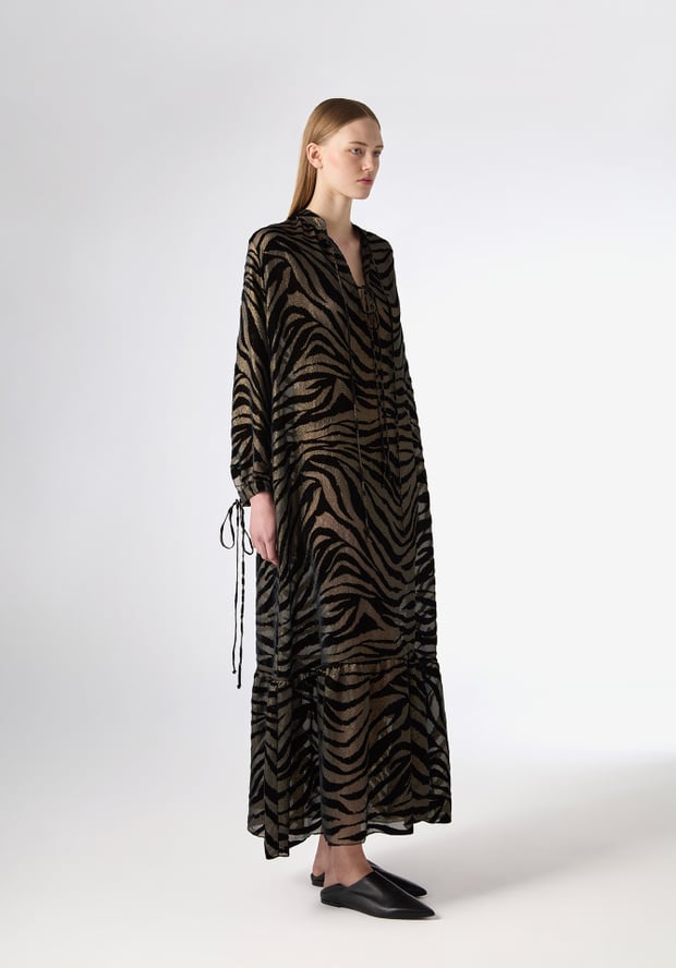 Blk Dnm DRESS 178 BLACK GOLD ZEBRA