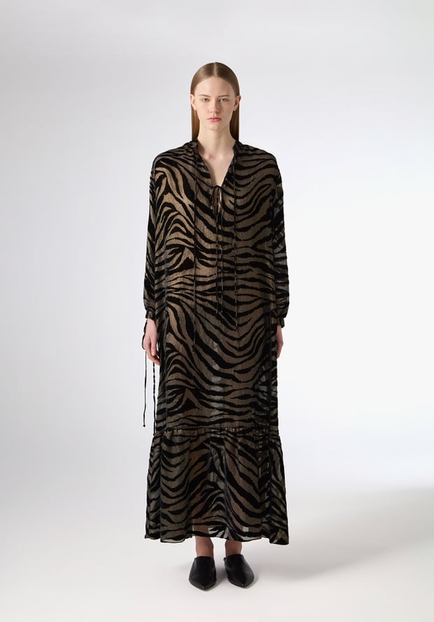 blk dnm DRESS 178 BLACK GOLD ZEBRA
