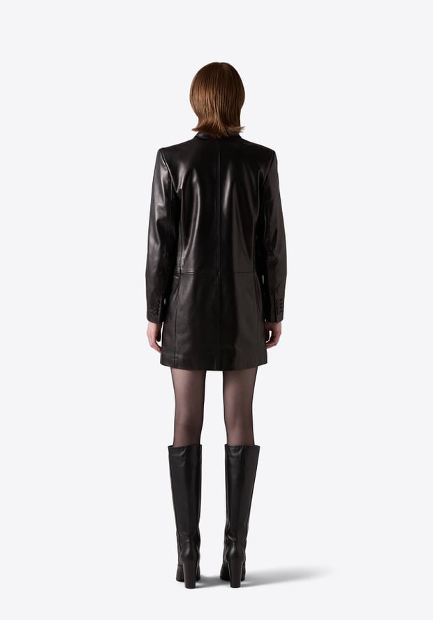 Blk Dnm LEATHER BLAZER 88 BLACK