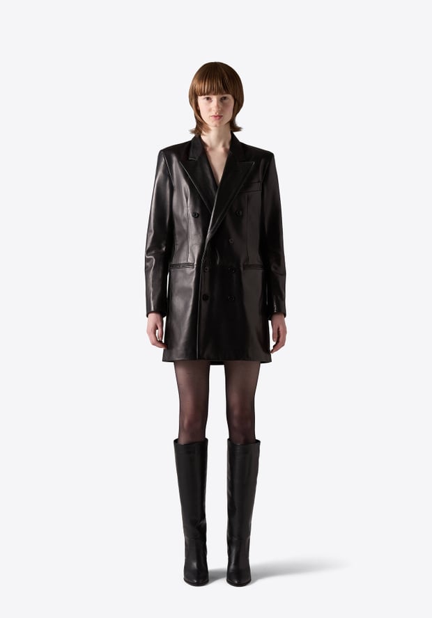 blk dnm LEATHER BLAZER 88 BLACK