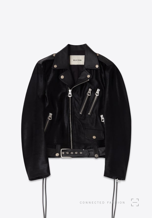 Blk Dnm LEATHER JACKET 15 BLACK FUR