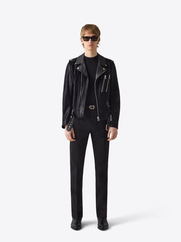 blk dnm LEATHER JACKET 15 BLACK FUR