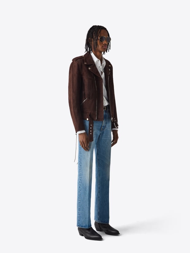 Blk Dnm LEATHER JACKET 17 BROWN