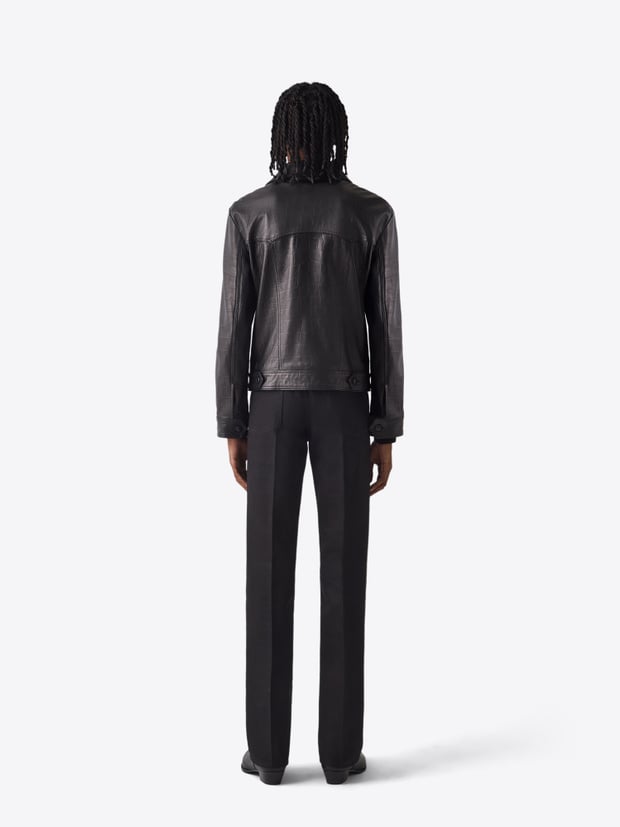 Blk Dnm LEATHER JACKET 71 BLACK CROCO
