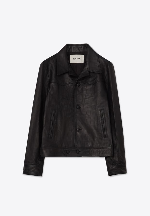 Blk Dnm LEATHER JACKET 71 BLACK CROCO