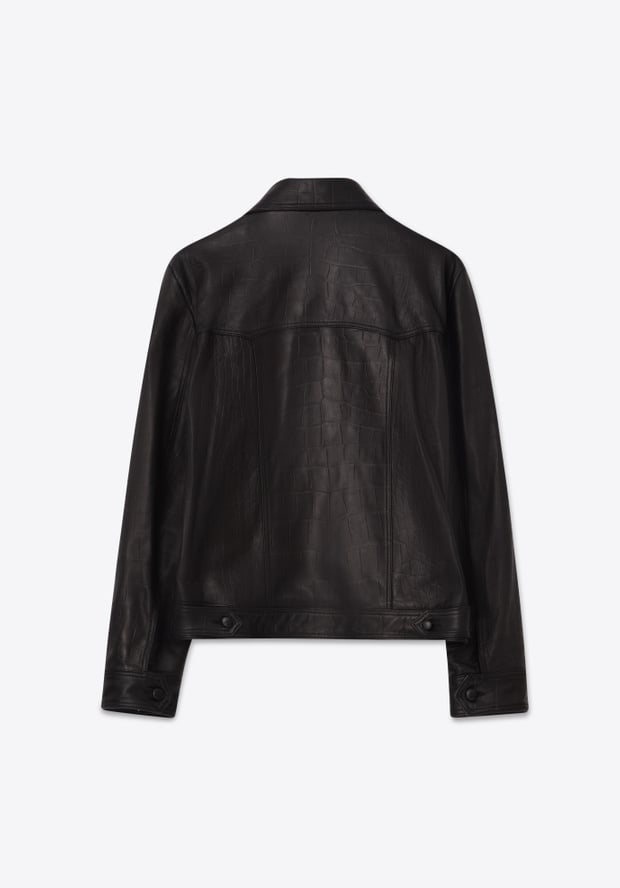 Blk Dnm LEATHER JACKET 71 BLACK CROCO